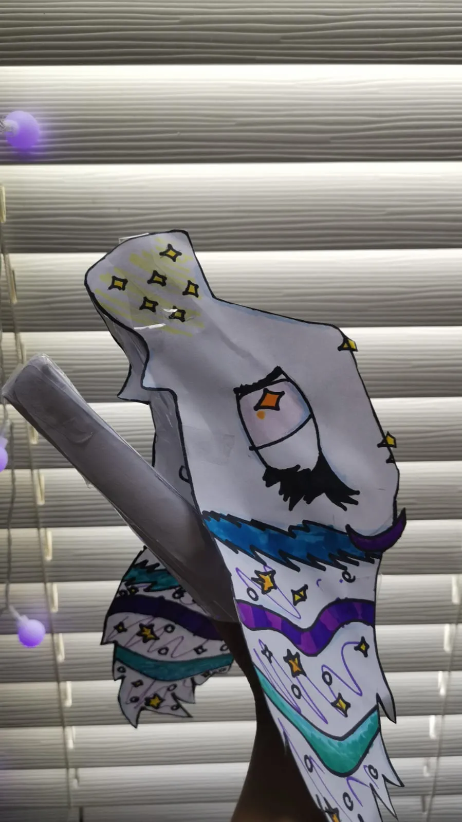 Handcrafted paper dragon detail